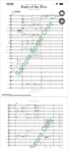 NodMusicScore on iPhone — score view.